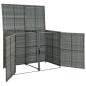 vidaXL Copribidone Rifiuti Doppio in Polyrattan Antracite 148x77x111cm vidaXL Copribidone Rifiuti Doppio in Polyrattan Antracite 148x77x111cm