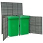vidaXL Copribidone Rifiuti Doppio in Polyrattan Antracite 148x77x111cm vidaXL Copribidone Rifiuti Doppio in Polyrattan Antracite 148x77x111cm