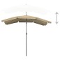 vidaXL Ombrellone da Giardino con Palo 200x130 cm Tortora vidaXL Ombrellone da Giardino con Palo 200x130 cm Tortora