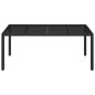 Tavolo da Giardino Piano in Vetro Nero 190x90x75 cm Polyrattan Tavolo da Giardino Piano in Vetro Nero 190x90x75 cm Polyrattan