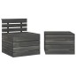 Set Divani da Giardino su Pallet 2pz Pino Massello Grigio Scuro Set Divani da Giardino su Pallet 2pz Pino Massello Grigio Scuro