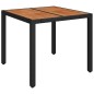 Tavolo da Giardino Piano in Legno Nero 90x90x75 cm Polyrattan Tavolo da Giardino Piano in Legno Nero 90x90x75 cm Polyrattan