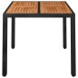 Tavolo da Giardino Piano in Legno Nero 90x90x75 cm Polyrattan Tavolo da Giardino Piano in Legno Nero 90x90x75 cm Polyrattan