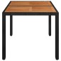 Tavolo da Giardino Piano in Legno Nero 90x90x75 cm Polyrattan Tavolo da Giardino Piano in Legno Nero 90x90x75 cm Polyrattan