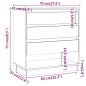 Credenza Grigio Cemento 70x41x75 cm in Truciolato Credenza Grigio Cemento 70x41x75 cm in Truciolato