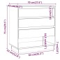 Credenza Rovere Fumo 70x41x75 cm in Truciolato Credenza Rovere Fumo 70x41x75 cm in Truciolato