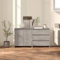 Credenze 2 pz Grigio Cemento in Legno Multistrato Credenze 2 pz Grigio Cemento in Legno Multistrato