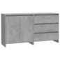 Credenze 2 pz Grigio Cemento in Legno Multistrato Credenze 2 pz Grigio Cemento in Legno Multistrato