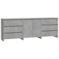 Credenze 3 pz Grigio Cemento in Legno Multistrato Credenze 3 pz Grigio Cemento in Legno Multistrato