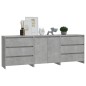 Credenze 3 pz Grigio Cemento in Legno Multistrato Credenze 3 pz Grigio Cemento in Legno Multistrato