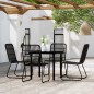 Set Mobili da Pranzo per Giardino 5 pz Nero Set Mobili da Pranzo per Giardino 5 pz Nero