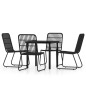 Set Mobili da Pranzo per Giardino 5 pz Nero Set Mobili da Pranzo per Giardino 5 pz Nero
