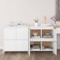 Credenze 2 pz Bianche 70x41x75 cm in Legno Multistrato Credenze 2 pz Bianche 70x41x75 cm in Legno Multistrato