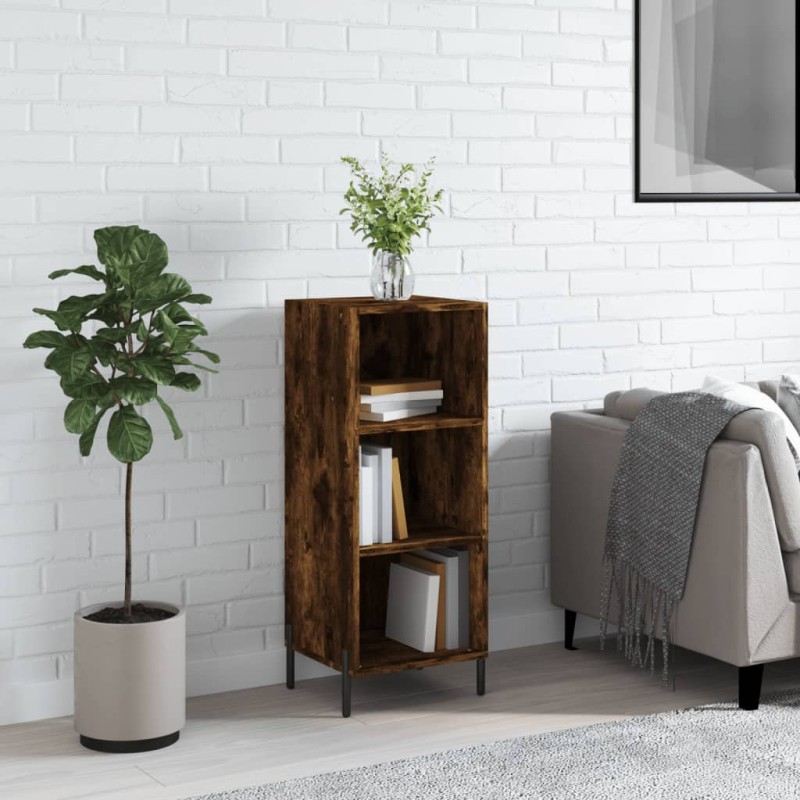 Credenza Rovere Fumo 34,5x32,5x90 cm in Legno Multistrato Credenza Rovere Fumo 34,5x32,5x90 cm in Legno Multistrato