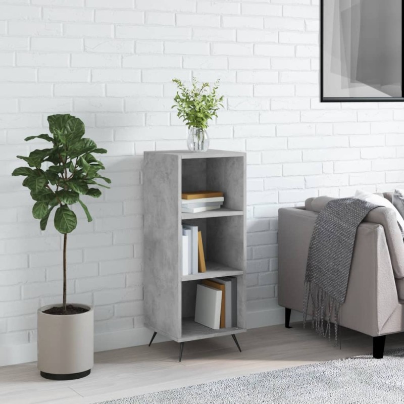 Scaffale Grigio Cemento 34,5x32,5x90cm Legno Multistrato Scaffale Grigio Cemento 34,5x32,5x90cm Legno Multistrato