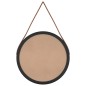 Specchio da Parete con Cinghia Nero Ø 35 cm