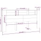 Testiera con Scomparti Bianca 220x18,5x104,5 cm Testiera con Scomparti Bianca 220x18,5x104,5 cm