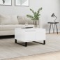Tavolino Salotto Bianco Lucido 55x55x36,5 cm Legno Multistrato
