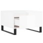 Tavolino Salotto Bianco Lucido 55x55x36,5 cm Legno Multistrato