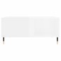 Tavolino Salotto Bianco Lucido 80x80x36,5 cm Legno Multistrato