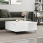 Tavolino Salotto Bianco Lucido 80x80x36,5 cm Legno Multistrato