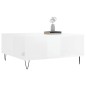 Tavolino Salotto Bianco Lucido 80x80x36,5 cm Legno Multistrato