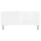 Tavolino Salotto Bianco Lucido 80x80x36,5 cm Legno Multistrato