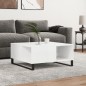 Tavolino Salotto Bianco Lucido 80x80x36,5 cm Legno Multistrato
