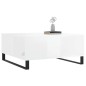 Tavolino Salotto Bianco Lucido 80x80x36,5 cm Legno Multistrato