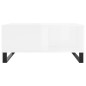 Tavolino Salotto Bianco Lucido 80x80x36,5 cm Legno Multistrato
