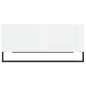 Tavolino Salotto Bianco Lucido 80x80x36,5 cm Legno Multistrato