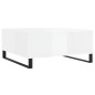 Tavolino Salotto Bianco Lucido 80x80x36,5 cm Legno Multistrato