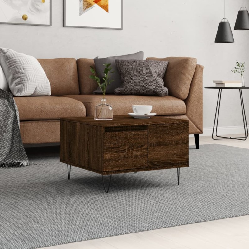 vidaXL Tavolino da Salotto Rovere Marrone 55x55x36,5 cm in Multistrato
