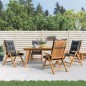 Sedie da Giardino Reclinabili con Cuscini 4 pz in Legno di Teak Sedie da Giardino Reclinabili con Cuscini 4 pz in Legno di Teak