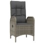Set da Pranzo da Giardino 4 pz con Cuscini in Polyrattan Grigio Set da Pranzo da Giardino 4 pz con Cuscini in Polyrattan Grigio