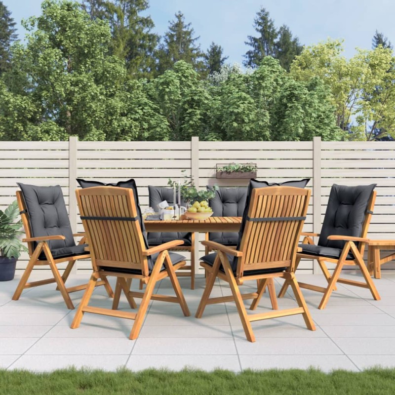 Sedie da Giardino Reclinabili con Cuscini 6 pz in Legno di Teak Sedie da Giardino Reclinabili con Cuscini 6 pz in Legno di Teak