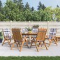 Sedie da Giardino Reclinabili con Cuscini 6 pz in Legno di Teak Sedie da Giardino Reclinabili con Cuscini 6 pz in Legno di Teak