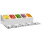 Supporto Gastronorm con 5 Contenitori GN 1/6 in Acciaio Inox Supporto Gastronorm con 5 Contenitori GN 1/6 in Acciaio Inox