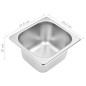 Supporto Gastronorm con 5 Contenitori GN 1/6 in Acciaio Inox Supporto Gastronorm con 5 Contenitori GN 1/6 in Acciaio Inox