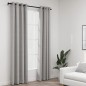 Tende Oscuranti Effetto Lino con Occhielli 2pz 140x245cm Grigio Tende Oscuranti Effetto Lino con Occhielli 2pz 140x245cm Grigio
