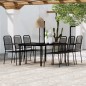 Set Mobili da Pranzo per Giardino 7 pz Nero Set Mobili da Pranzo per Giardino 7 pz Nero