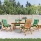 Sedie da Giardino Reclinabili con Cuscini 4 pz in Legno di Teak Sedie da Giardino Reclinabili con Cuscini 4 pz in Legno di Teak