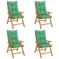 Sedie da Giardino Reclinabili con Cuscini 4 pz in Legno di Teak Sedie da Giardino Reclinabili con Cuscini 4 pz in Legno di Teak