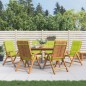 Sedie da Giardino Reclinabili con Cuscini 6 pz in Legno di Teak Sedie da Giardino Reclinabili con Cuscini 6 pz in Legno di Teak