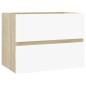 Mobile Sottolavabo Bianco e Rovere 60x38,5x45 cm in Truciolato Mobile Sottolavabo Bianco e Rovere 60x38,5x45 cm in Truciolato