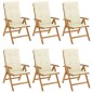 Sedie da Giardino Reclinabili con Cuscini 6 pz in Legno di Teak Sedie da Giardino Reclinabili con Cuscini 6 pz in Legno di Teak