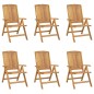 Sedie da Giardino Reclinabili con Cuscini 6 pz in Legno di Teak Sedie da Giardino Reclinabili con Cuscini 6 pz in Legno di Teak