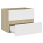 Mobile Sottolavabo Bianco e Rovere 60x38,5x45 cm in Truciolato Mobile Sottolavabo Bianco e Rovere 60x38,5x45 cm in Truciolato