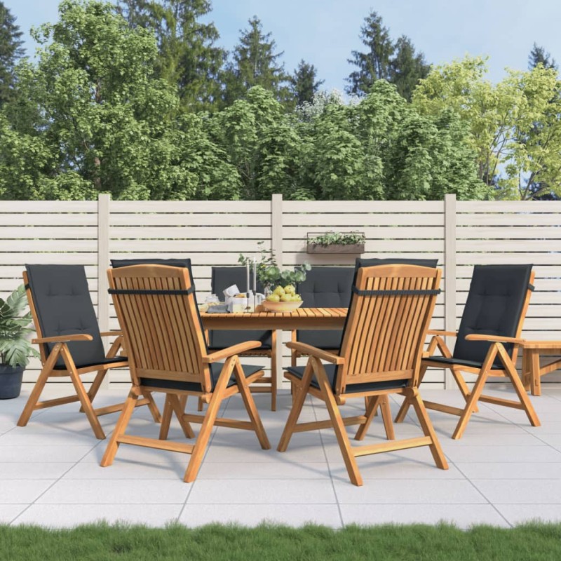 Sedie da Giardino Reclinabili con Cuscini 6 pz in Legno di Teak Sedie da Giardino Reclinabili con Cuscini 6 pz in Legno di Teak