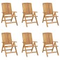 Sedie da Giardino Reclinabili con Cuscini 6 pz in Legno di Teak Sedie da Giardino Reclinabili con Cuscini 6 pz in Legno di Teak